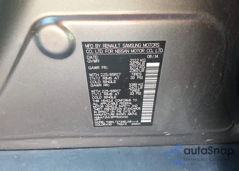 2015 Nissan Rogue Sv z USA, uszkodzony, nr VIN KNMAT2MV8FP500453